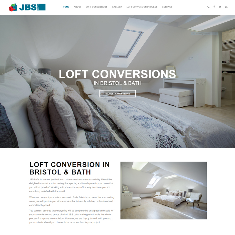 Web Design Work Portfolio, Web Design Agency Bath, London, JBS Lofts website