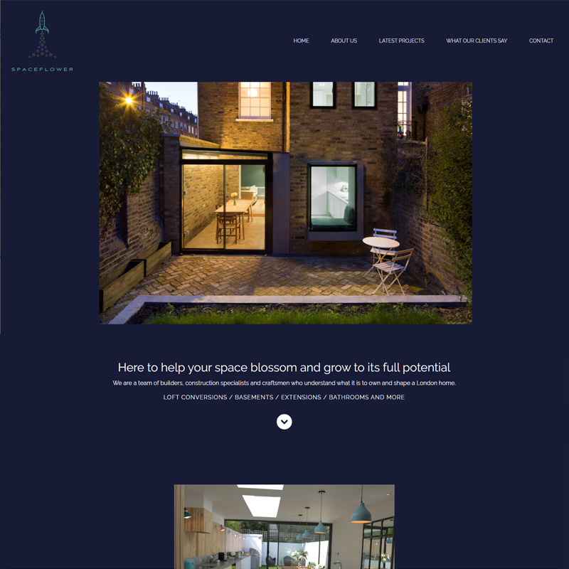 Web Design Work Portfolio, Web Design Agency Bath, London, Space Flower website